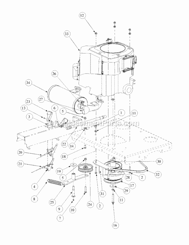 Kohler Engine Assembly Diagram and Parts List for M60-KH 53AB5BAX150-25-HP Cub Cadet Lawn Tractor
